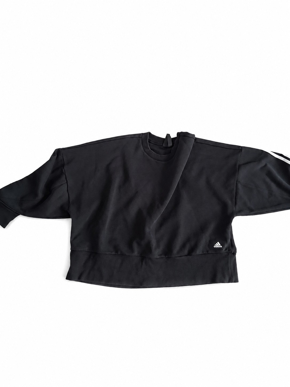 adidas Black Boxy Cropped Sweatshirt